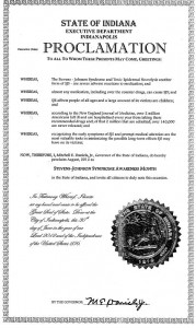 Indiana 2012 Proclamation